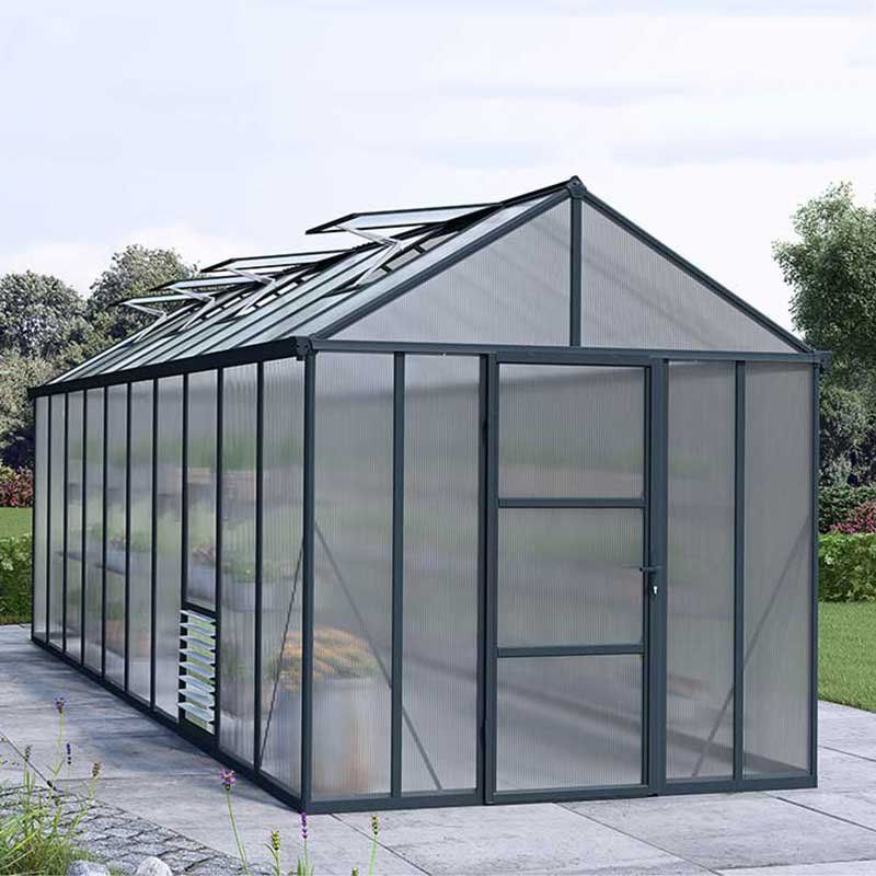 8'x20' Palram Canopia Glory Grey Large Polycarbonate Greenhouse (2.4x6m) - Image 1