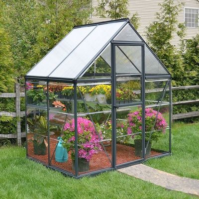 6' x 4' Palram Canopia Hybrid Grey Polycarbonate Greenhouse (1.85m x 1.26m)
