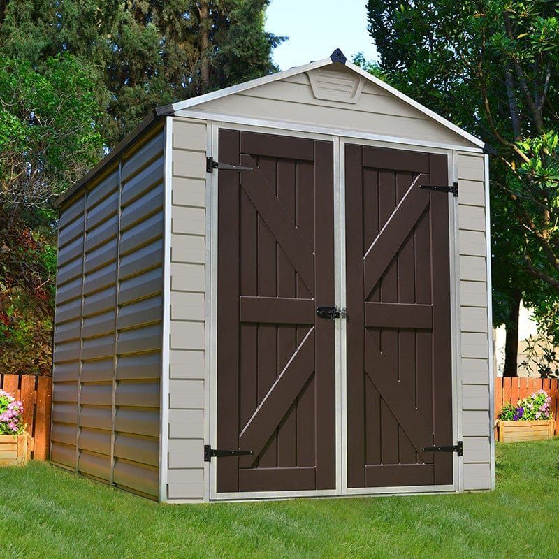 6' x 8' Palram Canopia Tan Skylight Plastic Shed (1.85m x 2.29m) - Image 1