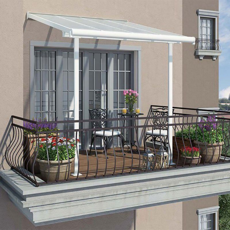 7' x 7' Palram Canopia Sierra White Clear Patio Cover (2.28m x 2.25m) - Image 1