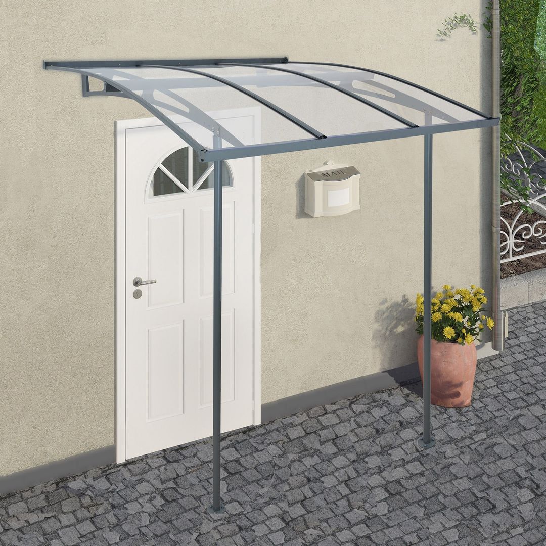 Palram Canopia Vega Grey 2000 Clear Door Canopy - Image 1