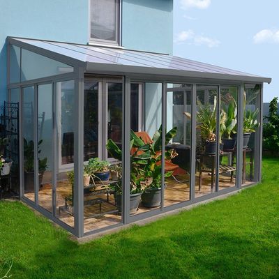 10'x14' (3x4.25m) Palram Canopia SanRemo Grey Lean-To Conservatory