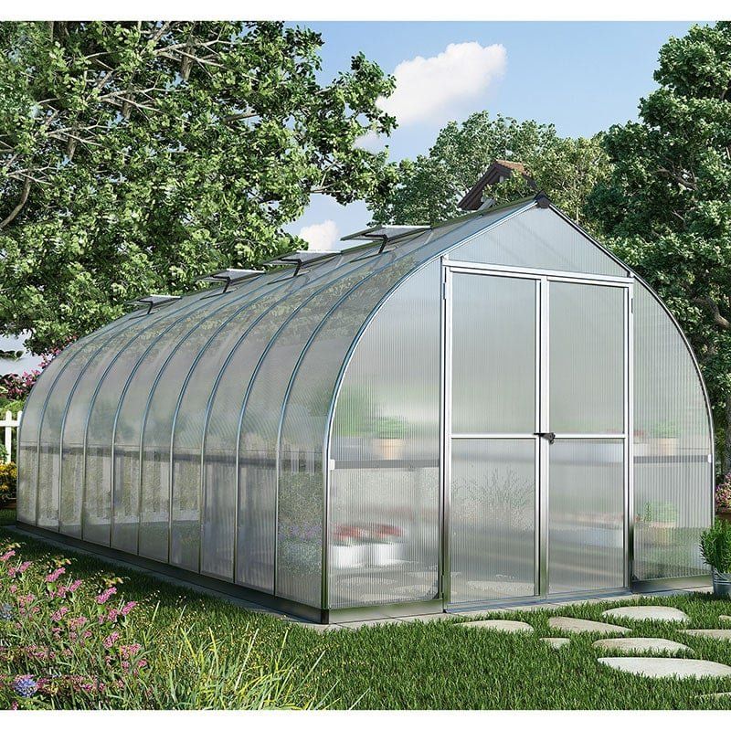 8'x20' Palram Canopia Bella Large Walk In Silver Aluminium Framed Greenhouse (2.4x6m) - Image 1