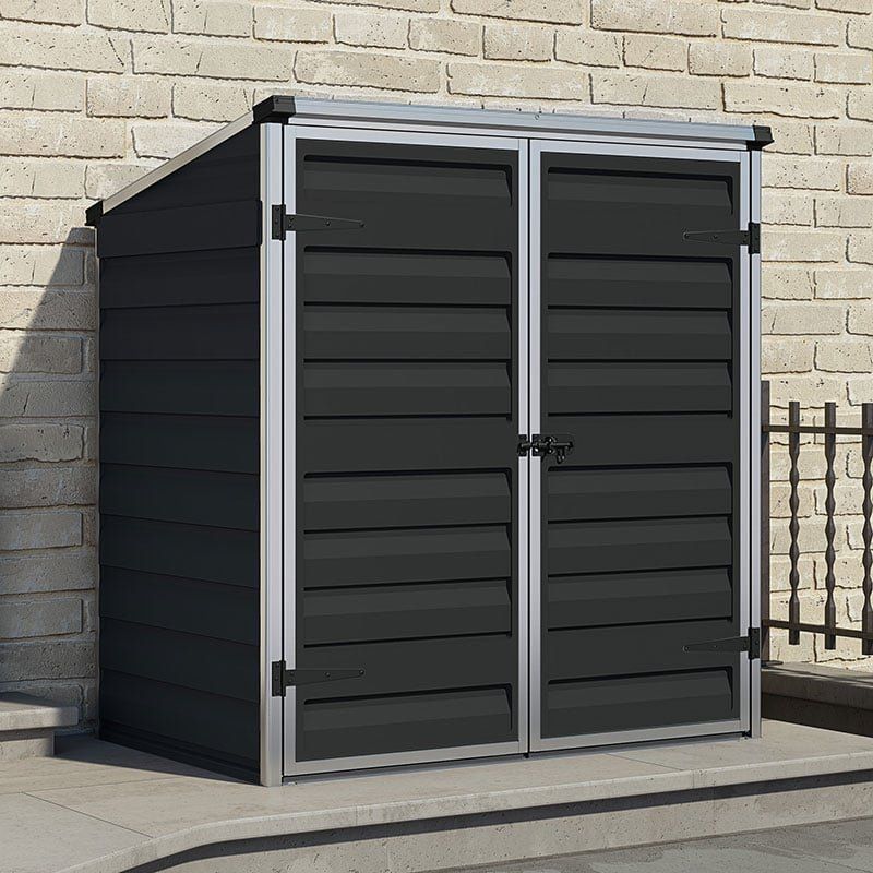 5' x 3' Palram Canopia Dark Grey Voyager Shed (1.39m x 0.9m) - Image 1