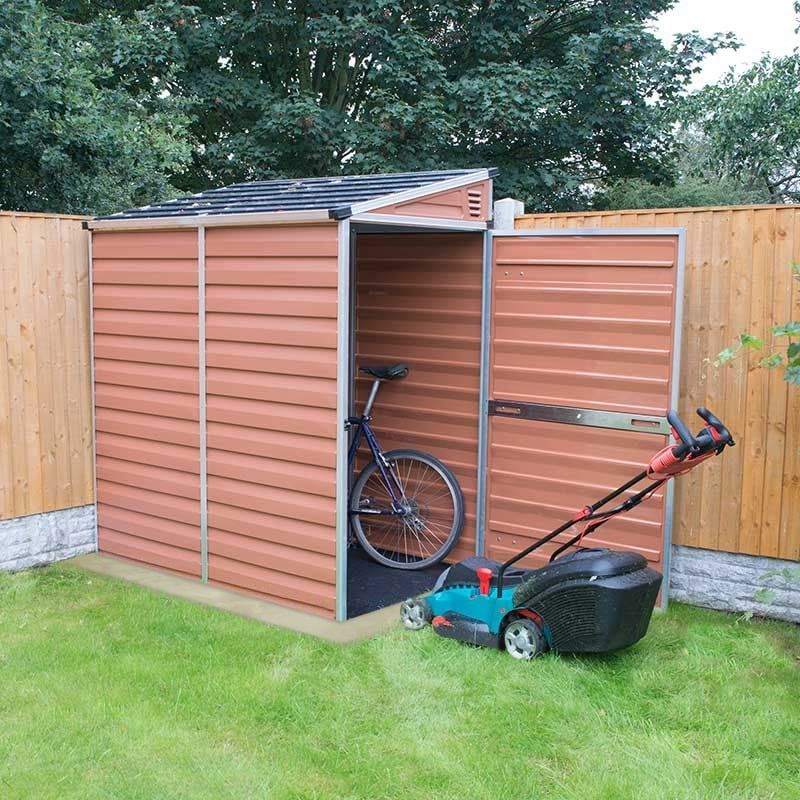 4' x 6' Palram Canopia Amber Skylight Pent Plastic Shed (1.18m x 1.75m) - Image 1