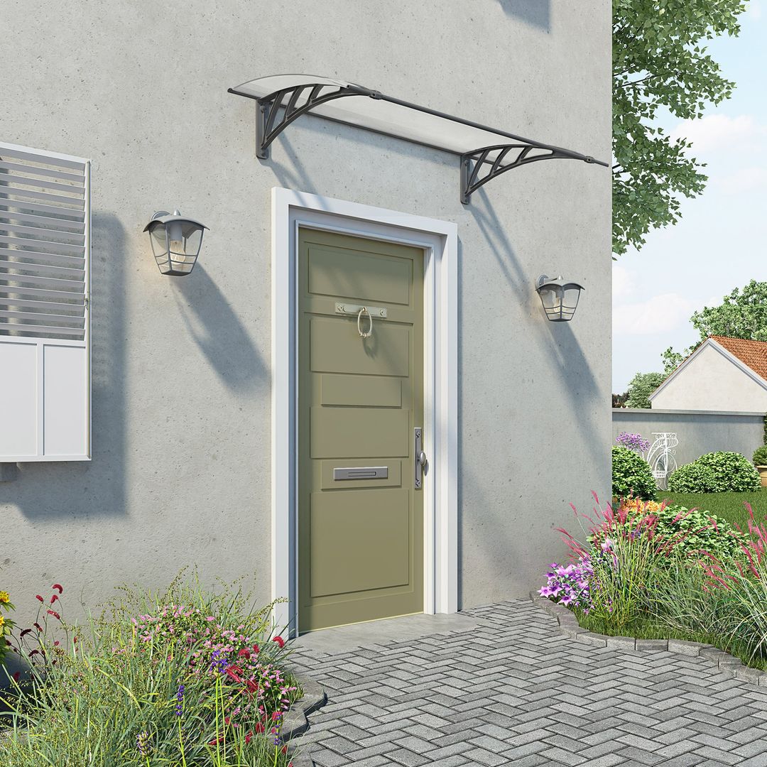 Palram Canopia Neo 2700 Grey Twinwall Door Canopy - Image 1