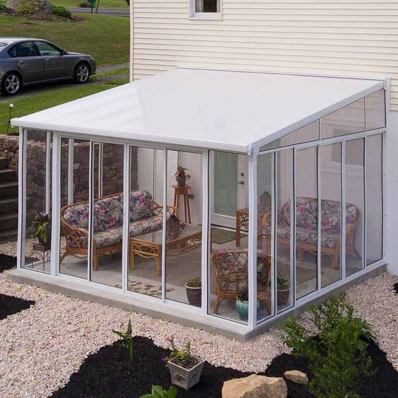 12' x 14' Palram Canopia San Remo White Lean To Conservatory (3.80m x 4.35m) - Image 1