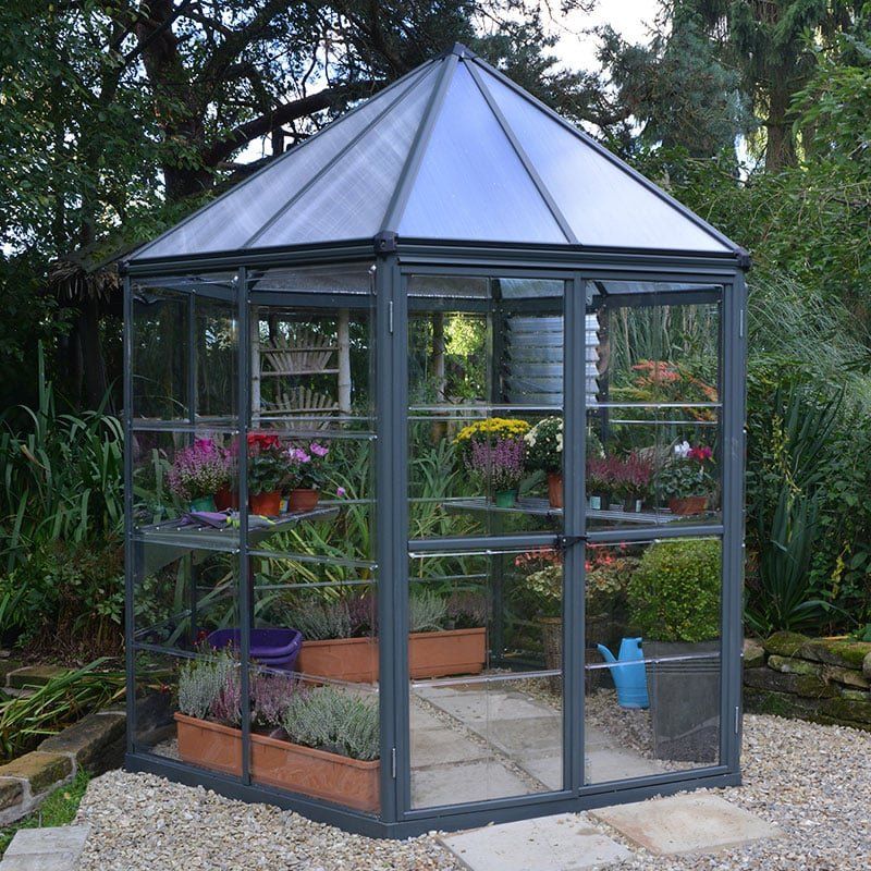 8'x7' (2.4x2.1m) Palram Canopia Oasis Hexagonal Polycarbonate Greenhouse - Image 1