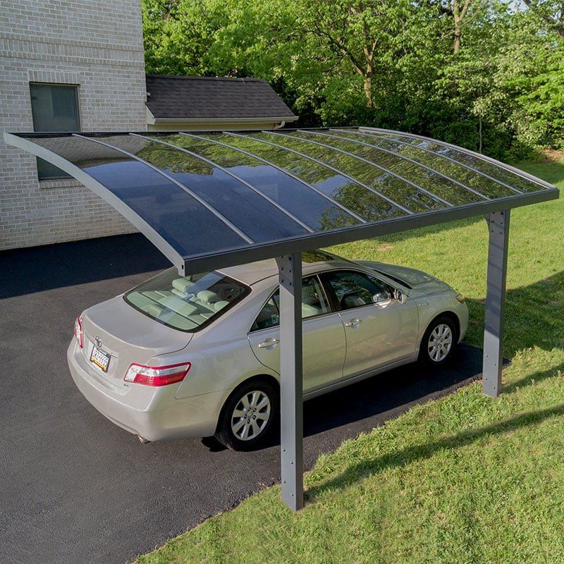 16'x10' (4.8x3m) Palram Canopia Arizona Breeze 5000 Grey Metal Carport - Image 1
