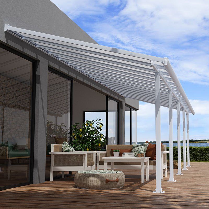 10' x 32' Palram Canopia Olympia White Patio Cover with Clear Panels (2.95m x 9.80m) - Image 1