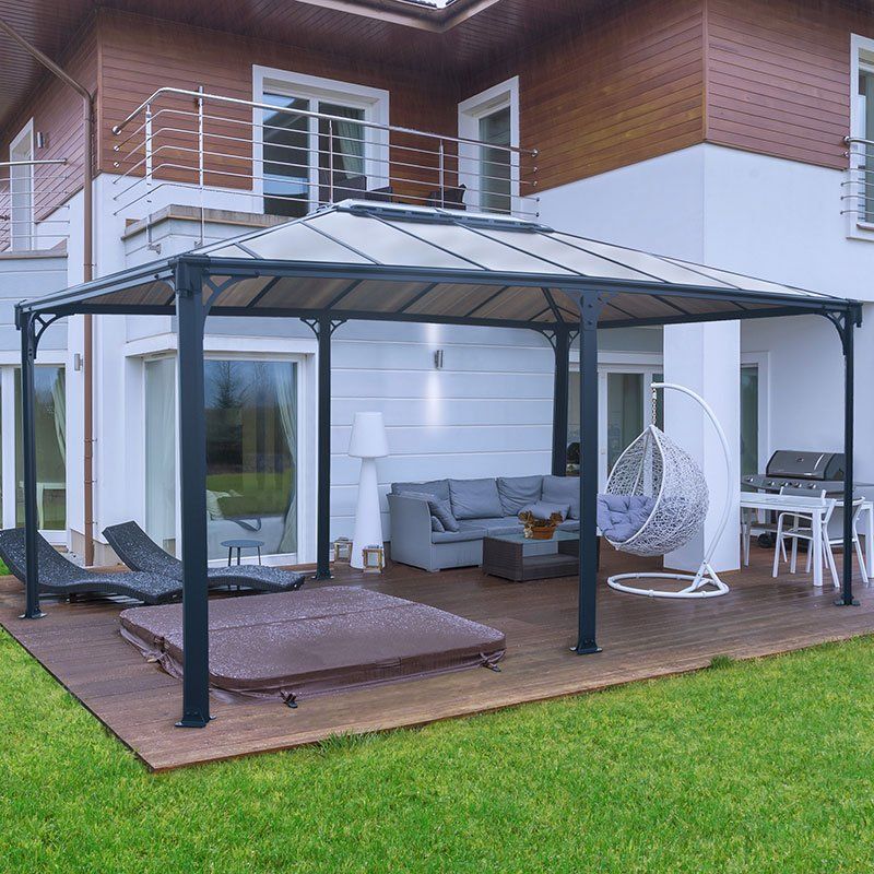 16'x12' (4.8x3.6m) Palram Canopia Martinique 5000 Grey Garden Gazebo - Image 1