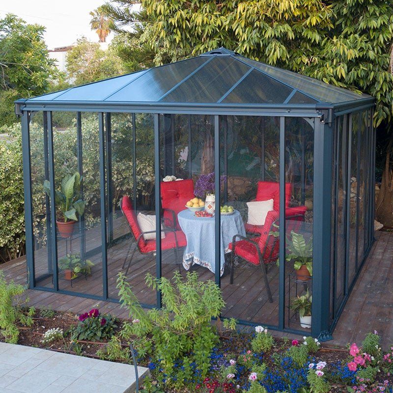 12'x12' (3.6x3.6m) Palram Canopia Ledro 3600 Enclosed Grey Gazebo - Image 1