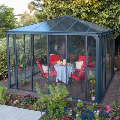 12'x12' (3.6x3.6m) Palram Canopia Ledro 3600 Enclosed Grey Gazebo