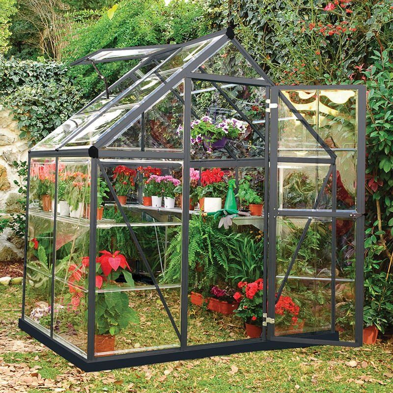 6' x 4' Palram Canopia Harmony Grey Polycarbonate Greenhouse (1.85m x 1.26m) - Image 1