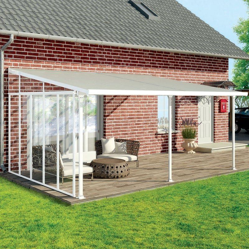 13' Palram Canopia Patio Cover Side Wall Series 4 - White - Image 1