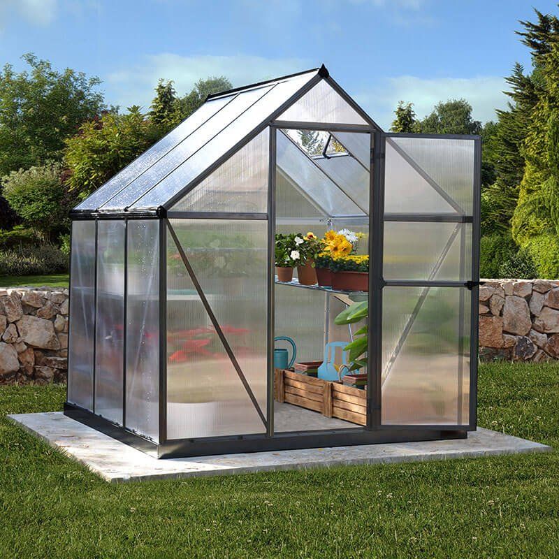 6' x 6' Palram Canopia Mythos Grey Greenhouse (1.85m x 1.86m) - Image 1