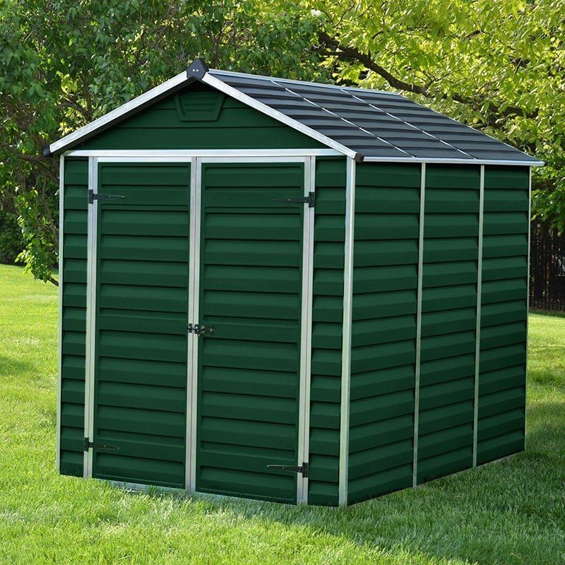 6' x 8' Palram Canopia Dark Green Skylight Plastic Shed (1.85m x 2.29m) - Image 1