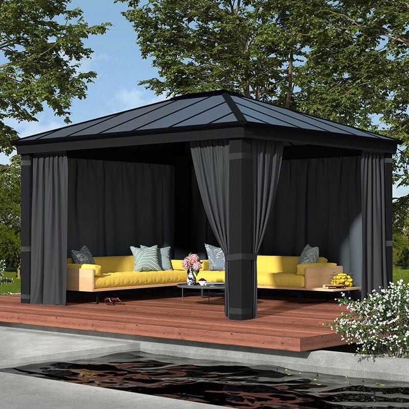 Palram Canopia Gazebo Curtains Set for Dallas 4900 Garden Gazebo - Image 1