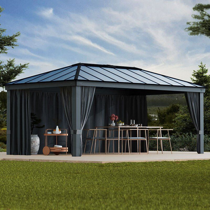 Palram Canopia Gazebo Curtains Set for Dallas 6100 Garden Gazebo - Image 1