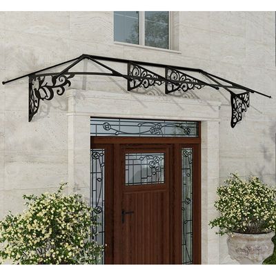 106 x 211 Palram Canopia Lily 3100 Black Clear Large Door Canopy (3.19m x 0.88m)