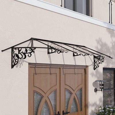 122 x 211 Palram Canopia Lily 3600 Black Clear Large Door Canopy (3.7m x 0.88m)