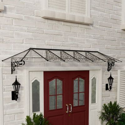 1310 x 211 Palram Canopia Lily 4100 Black Clear Large Door Canopy (4.21m x 0.88m)