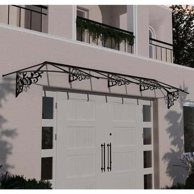 156 x 211 Palram Canopia Lily 4700 Black Clear Large Door Canopy (4.73m x 0.88m)