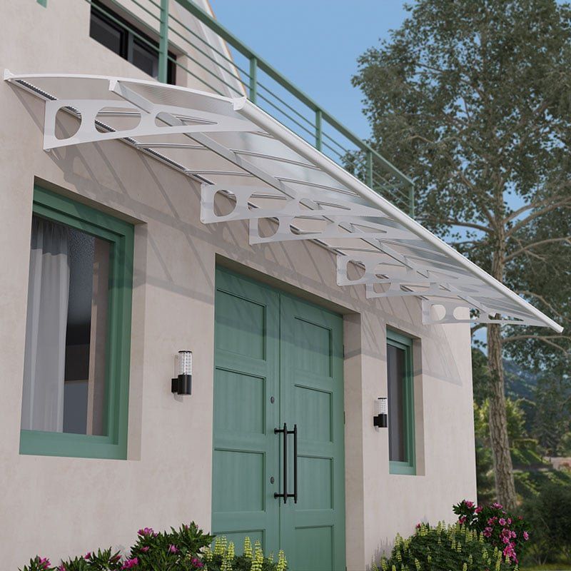 21' x 5' Palram Canopia Bordeaux 6690 Large Door Canopy - White Mist (6.71m x 1.39m) - Image 1