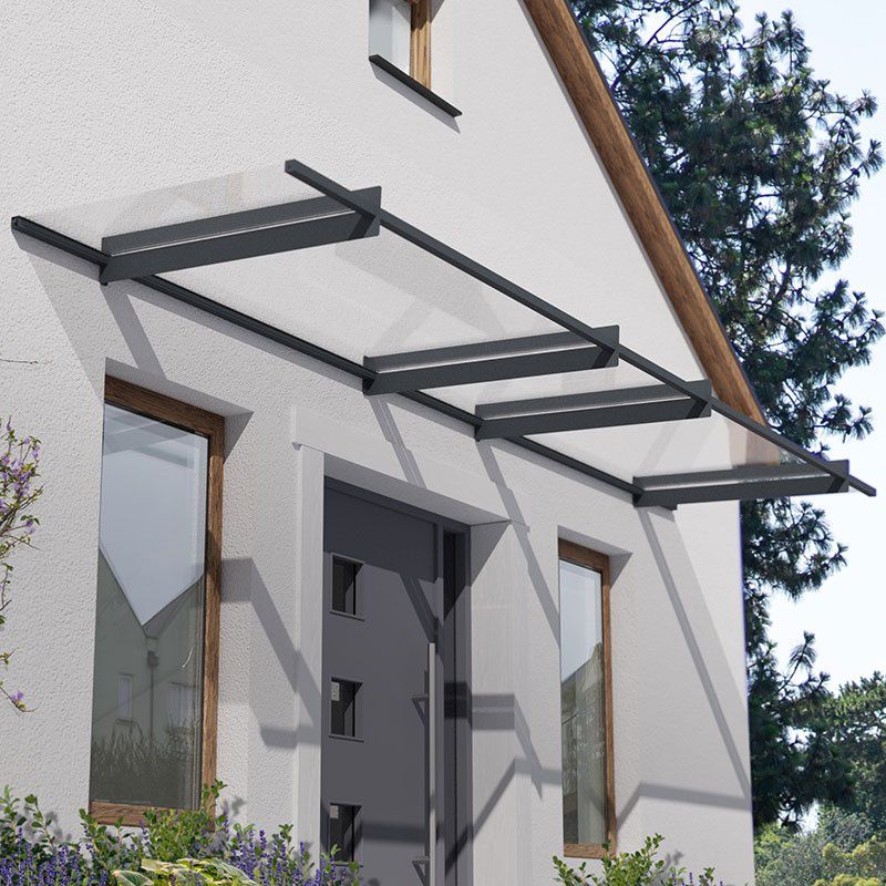 14' x 3' Palram Canopia Nancy 4100 Door Canopy - Grey (4.11m x 0.94m) - Image 1