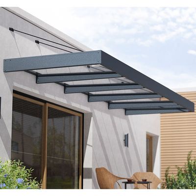 155 x 47 Palram Canopia Sophia XL 5000 Grey Clear Door Canopy (4.71m x 1.4m)