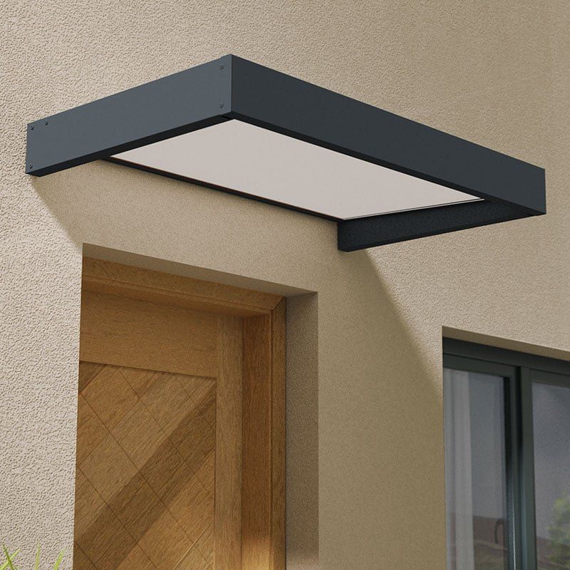 5'3 x 3'1 Palram Canopia Sophia 1600 Grey Door Canopy - White Opal (1.6m x 0.95m) - Image 1