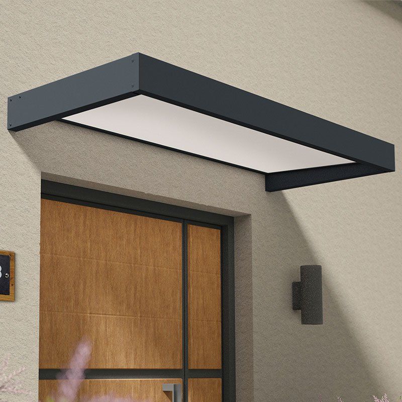 7'1 x 3'1 Palram Canopia Sophia 2150 Grey Door Canopy - White Opal (2.15m x 0.95m) - Image 1