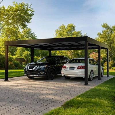 20' x 20' Palram Canopia Oslo Black Metal Double Carport (5.96m x 6.07m)