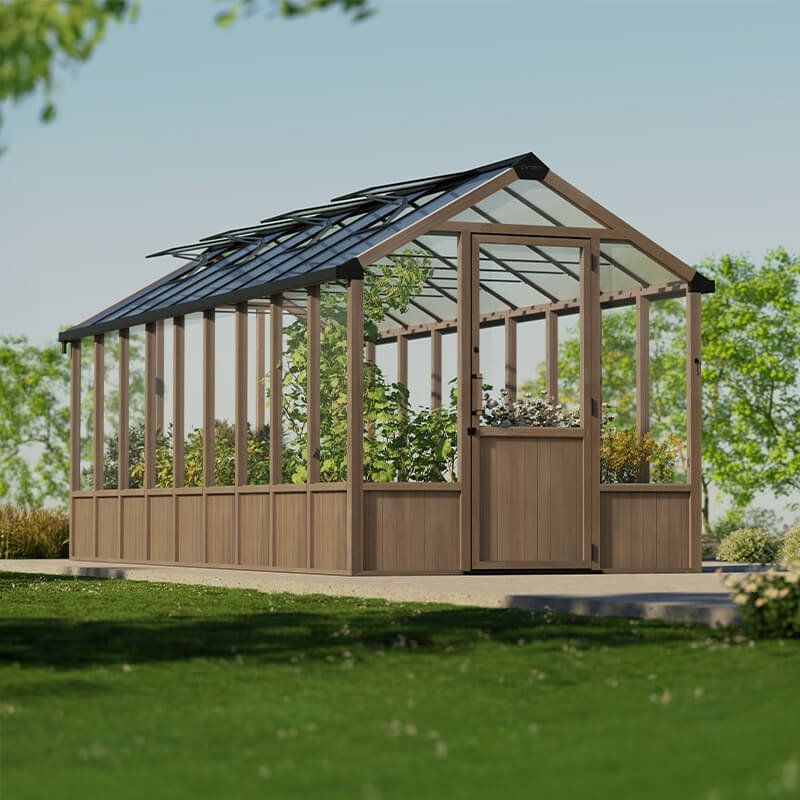 8' x 22' Palram Canopia Natura Cedar Greenhouse (2.37m x 6.44m) - Image 1
