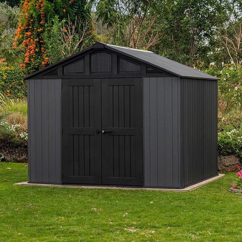 10' x 8' Keter Stronghold Grey Plastic Garden Shed (3.05m x 2.43m) - Image 1