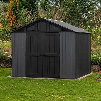 10' x 8' Keter Stronghold Grey Plastic Garden Shed (3.05m x 2.43m)