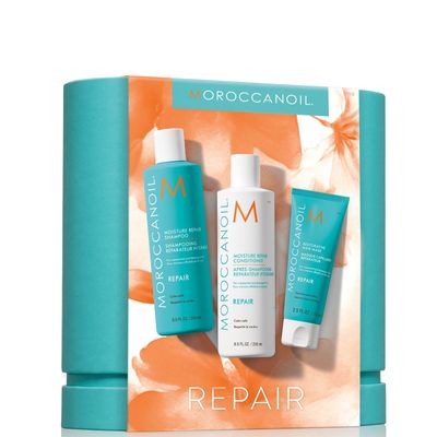 Moroccanoil Moisture Repair Shampoo and Conditioner Set with Free Restorative Hair Mask 75ml (Worth £52)