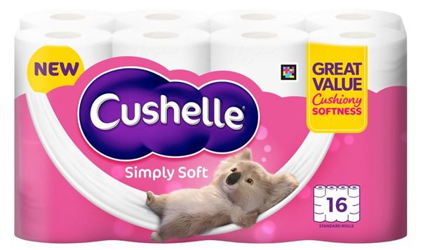 Cushelle Simply Soft Toilet Roll 16 Standard Rolls