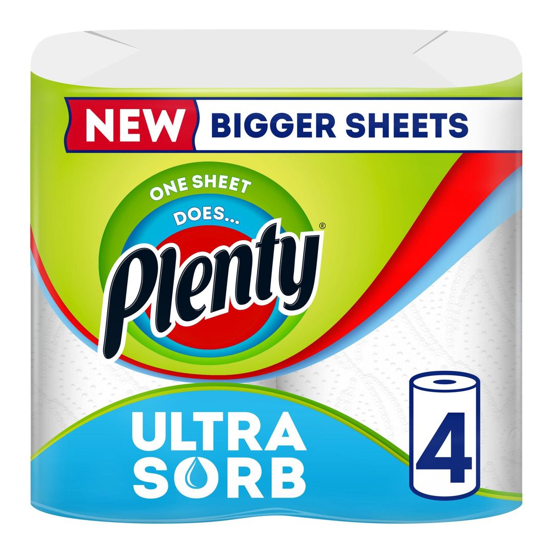 Plenty Ultrasorb Kitchen Roll 4 Rolls - Image 1