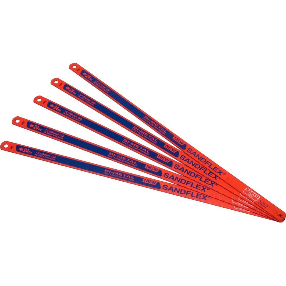 Bahco 3906-300-24-5P 3906 Sandflex® Hacksaw Blades 300Mm (12In) X 24 Tpi (Pack 5) - Image 1