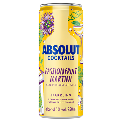 Absolut Passion Fruit Martini Cocktail Sparkling Multipack, 12 x 250 ml - Thumbnail 2