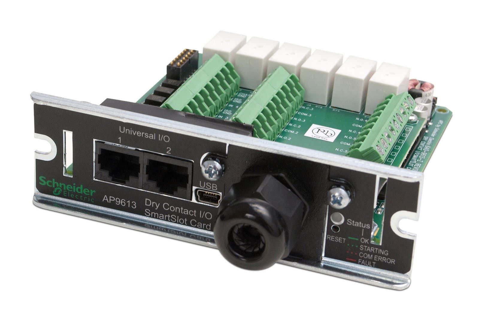 APC Dry contact, Management Options, Dry Contact I/O Card, monitor external UPS environmental sensors, output relays, and input contacts - Image 1