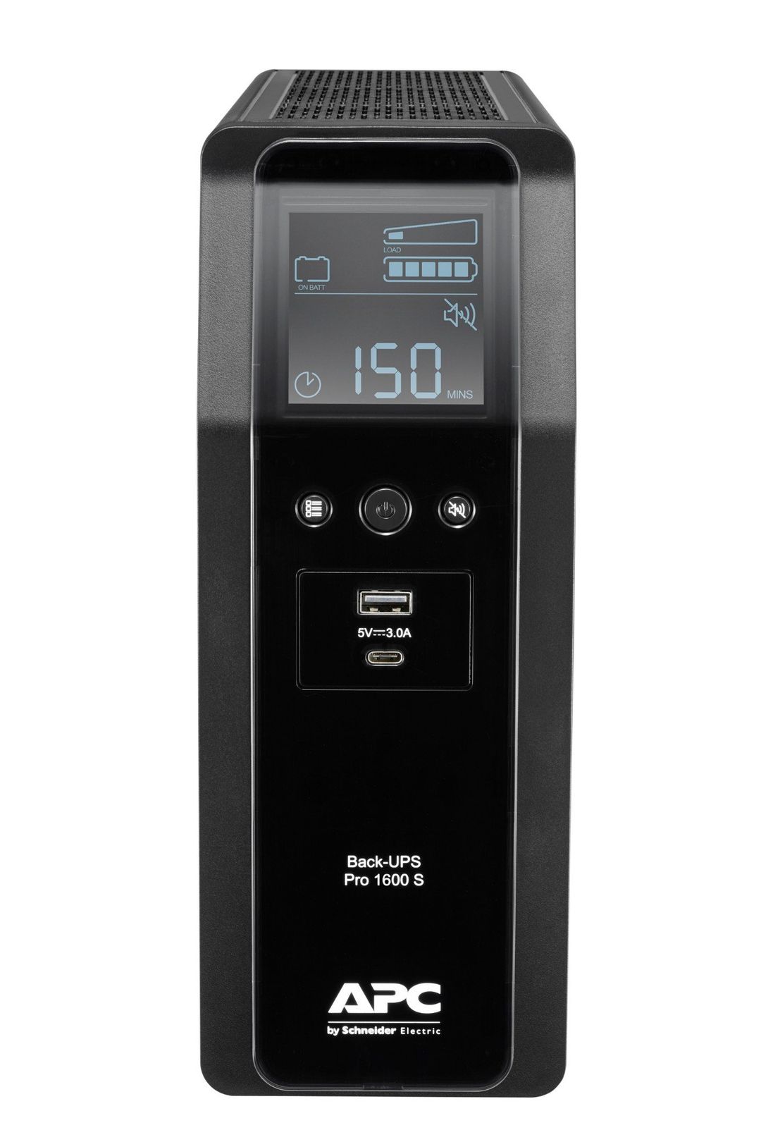 APC Back-UPS Pro, 1600VA/960W, Tower, 230V, 8x IEC C13 outlets, Sine Wave, AVR, USB Type A + C ports, LCD, User Replaceable Battery - Image 1