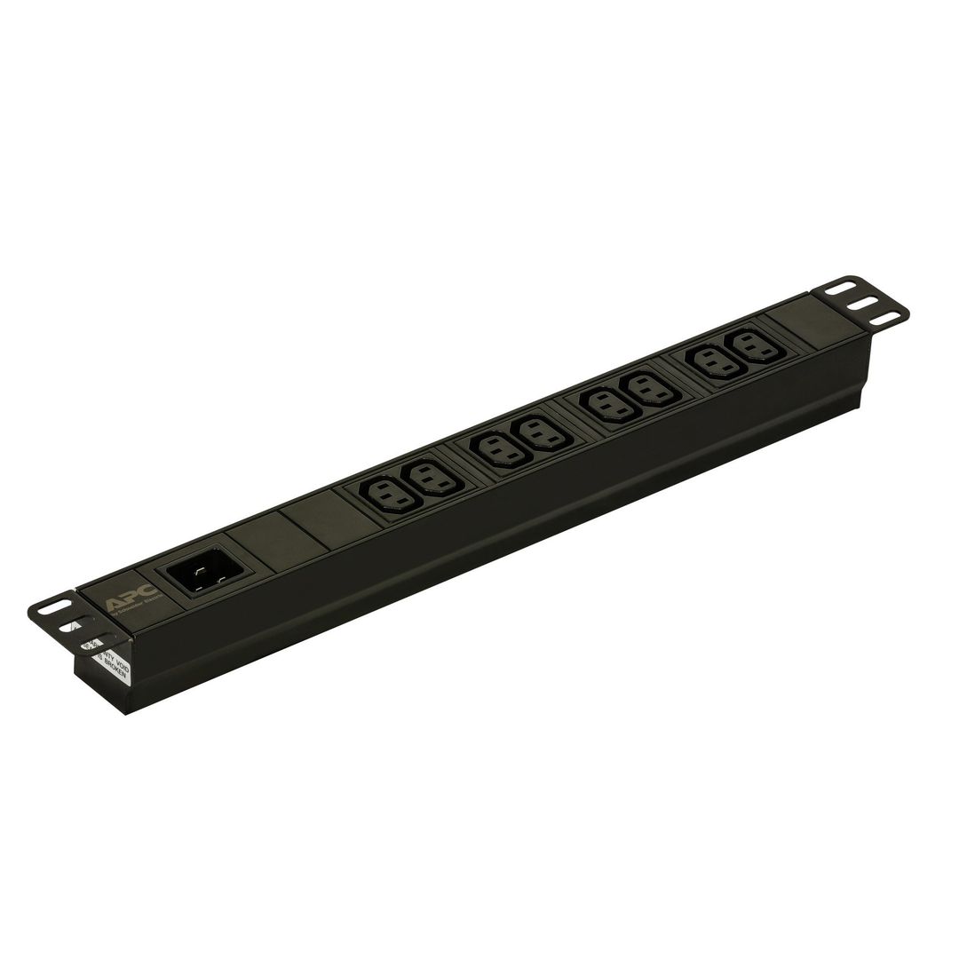 APC Easy Rack PDU, Basic, 1U, 1 Phase, 3.7kW, 230V, 16A, 8 x C13 outlets, IEC60320 C20 inlet - Image 1