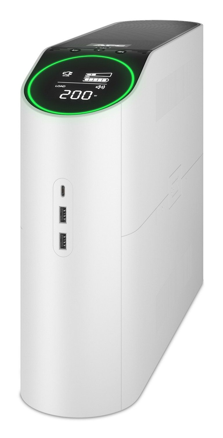 APC Back-UPS Pro, 2200VA/1320W, Tower, 230V, 4x Schuko and 2x IEC C13 outlets, RGB Lights, Pure Sine Wave, Arctic (White) - Image 1