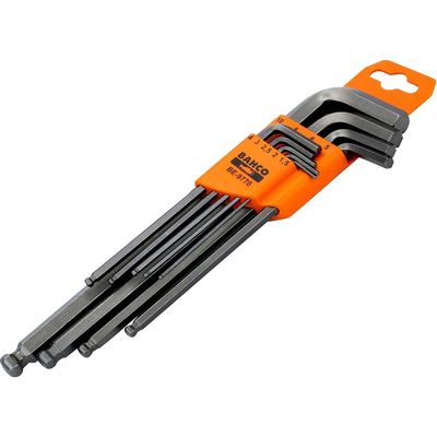 Bahco BE-9770 Be-9770 Metric Long Ball End Hex L-Key Set 9 Piece
