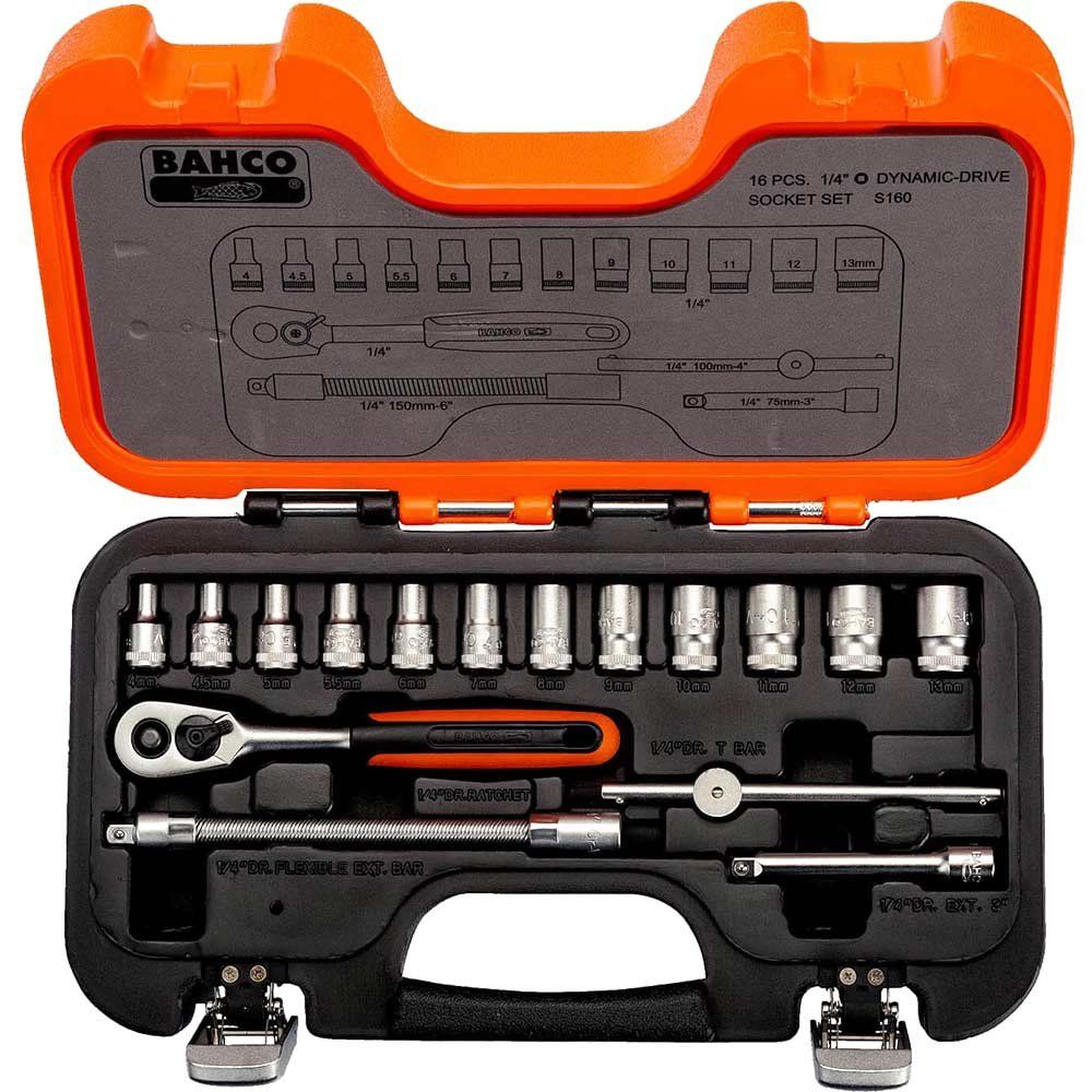 Bahco S160 S160 1/4In Drive Socket Set 16 Piece - Image 1