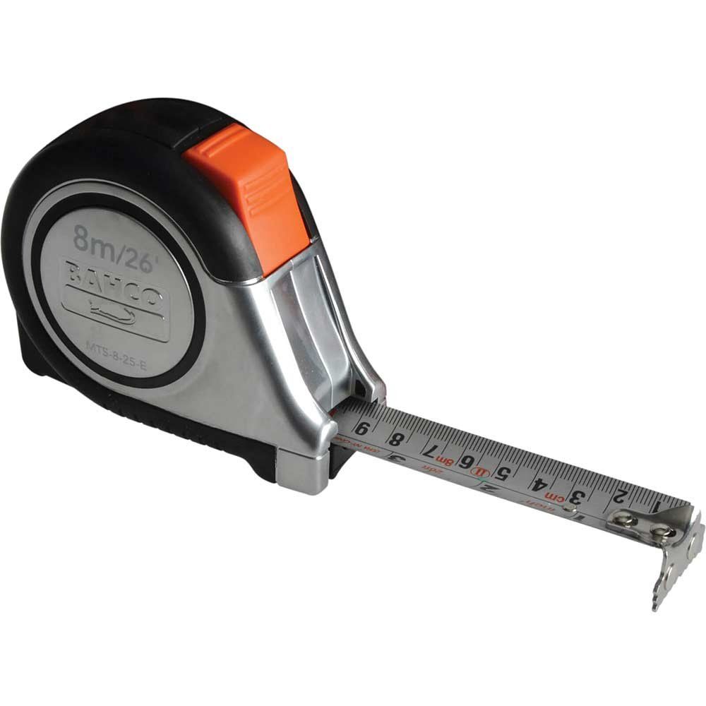 Bahco MTS-8-25-E Mts Reversible Magnetic Tip Auto Pocket Tape 8M/26Ft (Width 25Mm) - Image 1