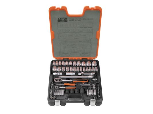 Bahco S800 S800 1/4 & 1/2In Drive Socket Set 77 Piece