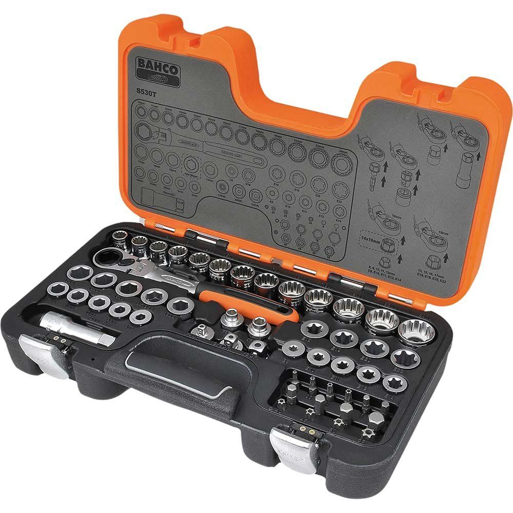 Bahco S530T S530T 1/2In Drive Pass-Through Socket Set 53 Piece - Image 1